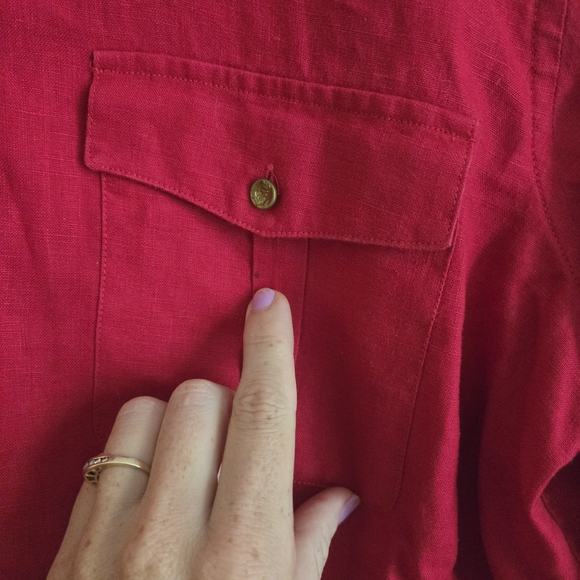 Ralph Lauren Red Linen Shirt - Picture 4 of 10